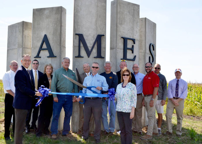 Ames Signage on 13th street - Ribbon cutting