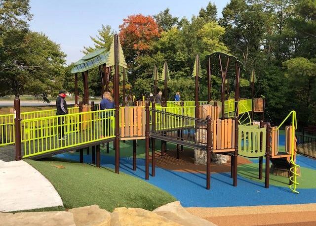 Playground equipment at Ames Miracle Playground